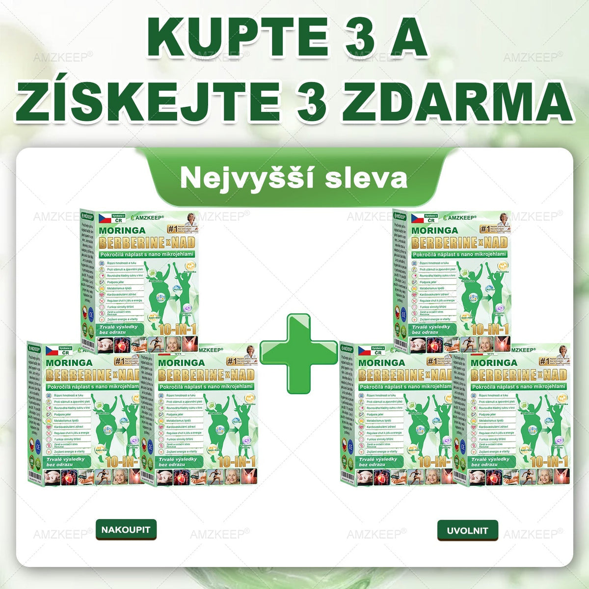 🔥 50% SLEVA | Lékařsky vyvinutá AMZKEEP® náplast Moringa Berberin × NAD+ 10 v 1 | Pokročilá nano-mikrojehlová technologie | Viditelné výsledky již za 7 dní