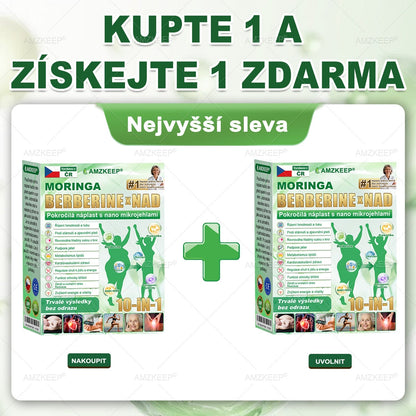 🇨🇿 🔥 50% SLEVA | Lékařsky vyvinutá AMZKEEP® náplast Moringa Berberin × NAD+ 10 v 1 | Pokročilá nano-mikrojehlová technologie | Viditelné výsledky již za 7 dní
