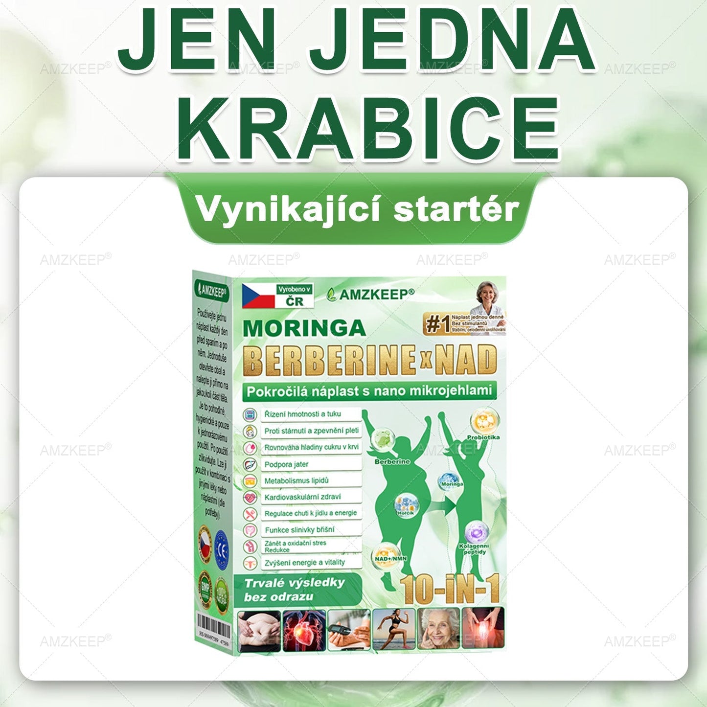 🇨🇿 🔥 50% SLEVA | Lékařsky vyvinutá AMZKEEP® náplast Moringa Berberin × NAD+ 10 v 1 | Pokročilá nano-mikrojehlová technologie | Viditelné výsledky již za 7 dní