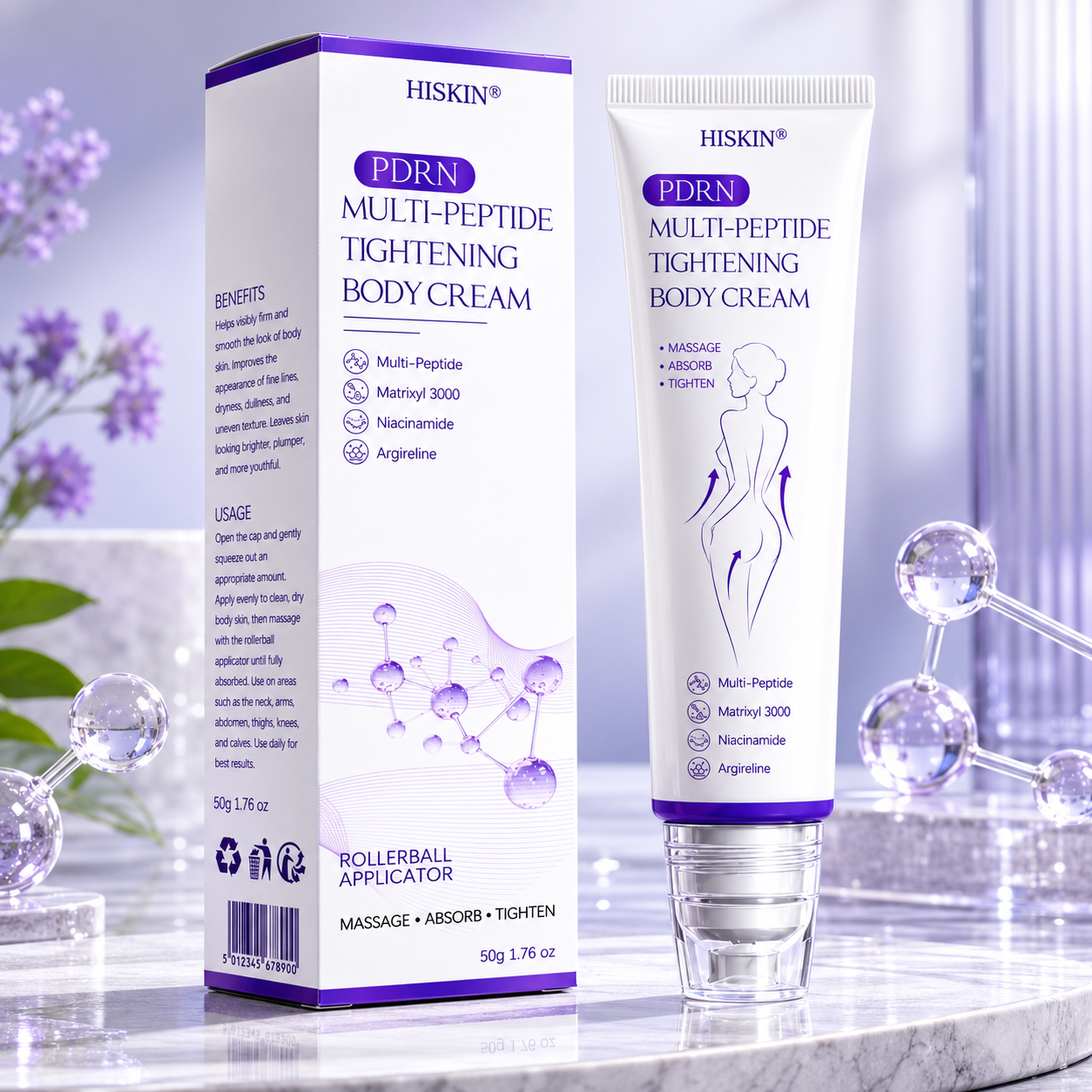 80% OFF HISKIN® PDRN Multi-Peptide Body Roller Cream – Firming, Hydrating, Anti-Aging & Skin Tone Care